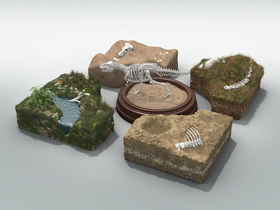 Dino Dig Environments 3d app bones dinosaur environment excavation interactive microsoft surface