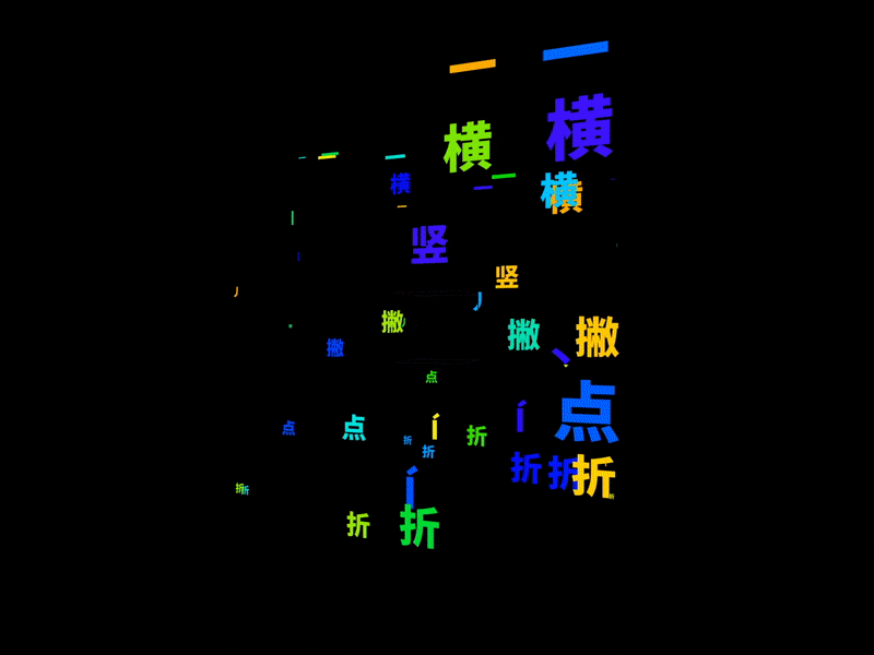 Dynamic typesetting chinese font creativecoding design dynamic graphic processing typesetting typography vector