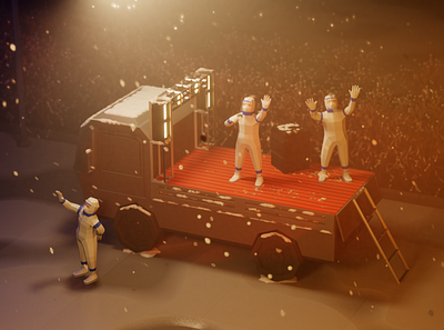 A concert in the snow and wind 2021 3d blender3d characters design doctor