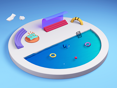 Goodbye summer c4d design graphic illustrator ui