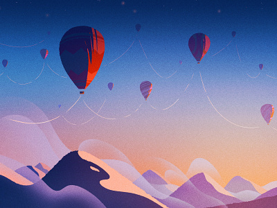 Stay Connected artwork ballons digital art digital illustration drawing illustration inspiration landscape minimalism mountains nature personal personal work retro stayhome