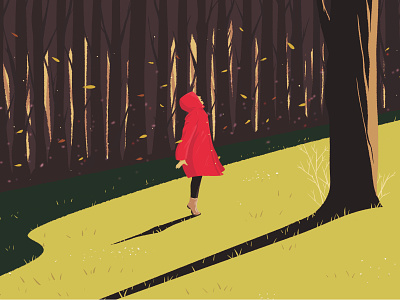 Enjoy the Weather Outside character design digital art drawing girl illustration inspiration landscape minimalist mood nature painting park personal personal project trees