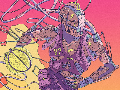 breakout artwork basketball character design cyberpunk design digital art drawing future illustration personal robot