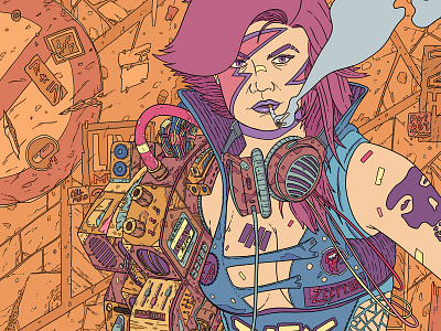 Punk 2087 artwork cyberpunk design digital art drawing illustration music scifi