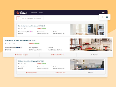 Property Dashboard - List View