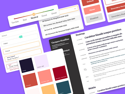 Design System .sketch australia branding buttons colors colors palette design system dropdown input fields interactive product design proptech real estate sketch slider startup typography ui ui kit