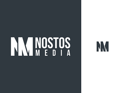 Nostos Media blackandwhite bold branding film logo films icon independent logo media media logo minimalist logo monochromatic monochrome monogram strong typography typography logo vector