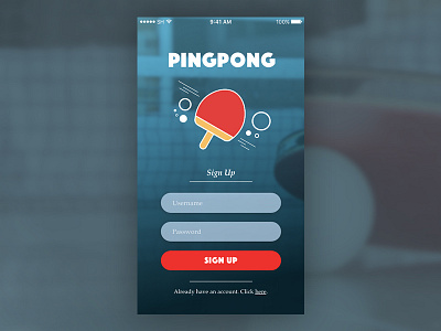 Daily UI #001 - Sign Up dailyui interaction ping pong sign up sketch table tennis ui