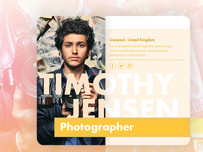 Daily UI #006 - User Profile 006 challenge concept creative daily ui interface photographer photoshop sketch user profile