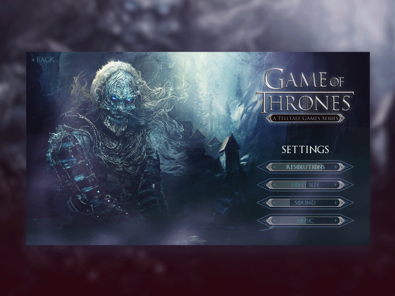 Daily UI #007 - Game Settings 007 after effects challenge concept creative daily ui game game of thrones interface photoshop settings tv shows