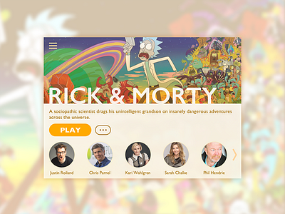 Daily UI #025 - TV app app concept minimalism product design rick and morty sketch tv shows ui ux