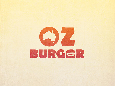 Oz Burger logo australia burger food illustrator logo logomark