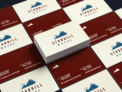 Starhill business card business card hotel logo logomark mockup moutain pine tree star travel