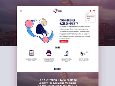 ANZSGM pitch concept australia conceptual elderly illustration medical medicine new zealand pitch website