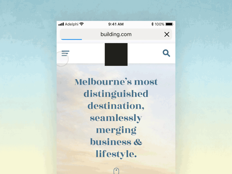 Menu UI animation hamburger menu loop melbourne mobile principle property prototype search sketch ui ux