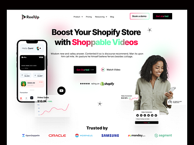 ReelUp - Shopify App Hero Section Concept
