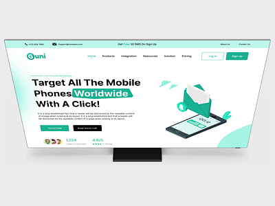 Guni - Mobile Marketing Website Header Concept