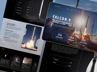 SpaceX Falcon9 Landing Page design branding elonmusk graphic design landing landing page rocket site space spacex ui ux web website