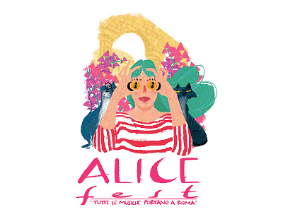 Alice Festival cats digital festival illustration music paint rome