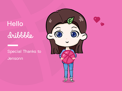 Hello Dribbble! debuts dribbble girl invite thanks