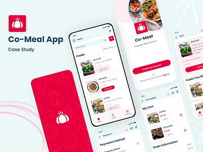 Co-Meal(A Meal Planner App) Case Study app design branding case study design food app logo meal planner app product design ui ux ux design website