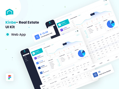 Kinbe- Real Estate Project Dashboard UI Kit animation clean dashboard design design graphic design homepage homepage design interaction design manage business minimal web app motion graphics property app real estate real estate app typography ui ux web app web app design website