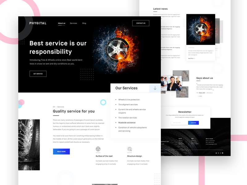 Tire Wheel Service Center Website Template By Sujon Baidya Tire Wheel Service Center Website Template