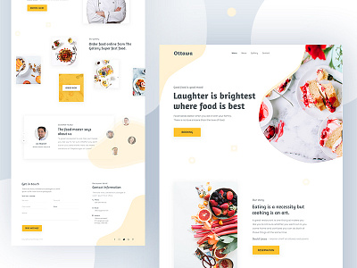 Restaurant Website clean creative design food gradient homepage landing minimal page template typogaphy ui ux website