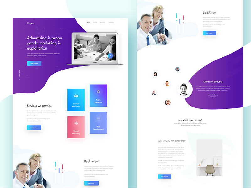 Ragust Marketing Agency Template by Sujun Baidyaa on Dribbble