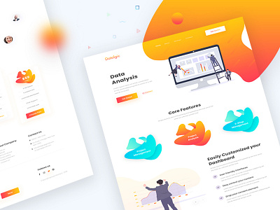 Data Analysis Landing Page agency best website 2018 clean company creative data analysis data analytics design gradient homepage illustration landing new website 2019 page software company template typography ui ux website