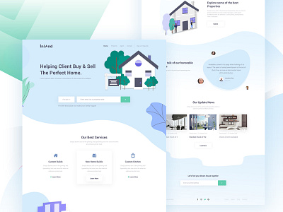 Real Estate Agency Website agency architecture best website 2018 clean color company creative design gradient homepage landing minimal new website 2019 real estate template typography ui ux website