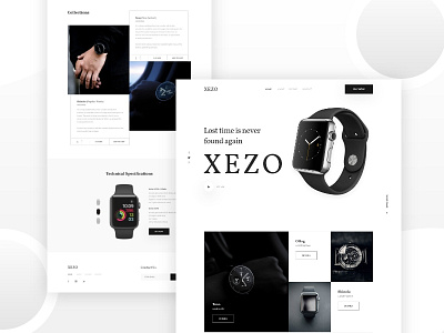 E- Commerce Landing Page clean color creative design e commerce page flat homepage landing landing page concept minimal new design 2019 product landing smart watch technology template time typography ui ux watch landing page website