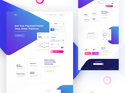 Ster- Landing Page agency app clean color company creative design gradient homepage landing minimal mobile app new website 2019 payment management typography ui ux website