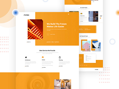 Architecture Landing Page agency architechture architect architectural design best website 2018 clean color company design home decoration homepage housing landing new website 2019 real estate template typography ui ux website