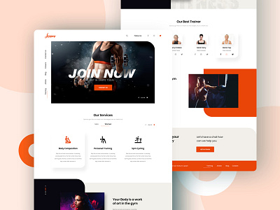 Fitness Landing Page body fitness color company design fitness fitness items gym gym center homepage industry landing page new website 2019 site trend typography uidesign ux web website women fitness