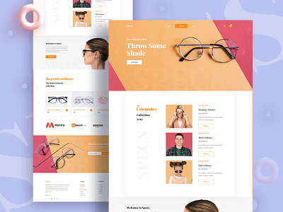 Specs Landing Page best landing page clean color company creative design e shop ecommerce fashion app fashion design gradient homepage landing minimal new website 2019 optics specs style template typography