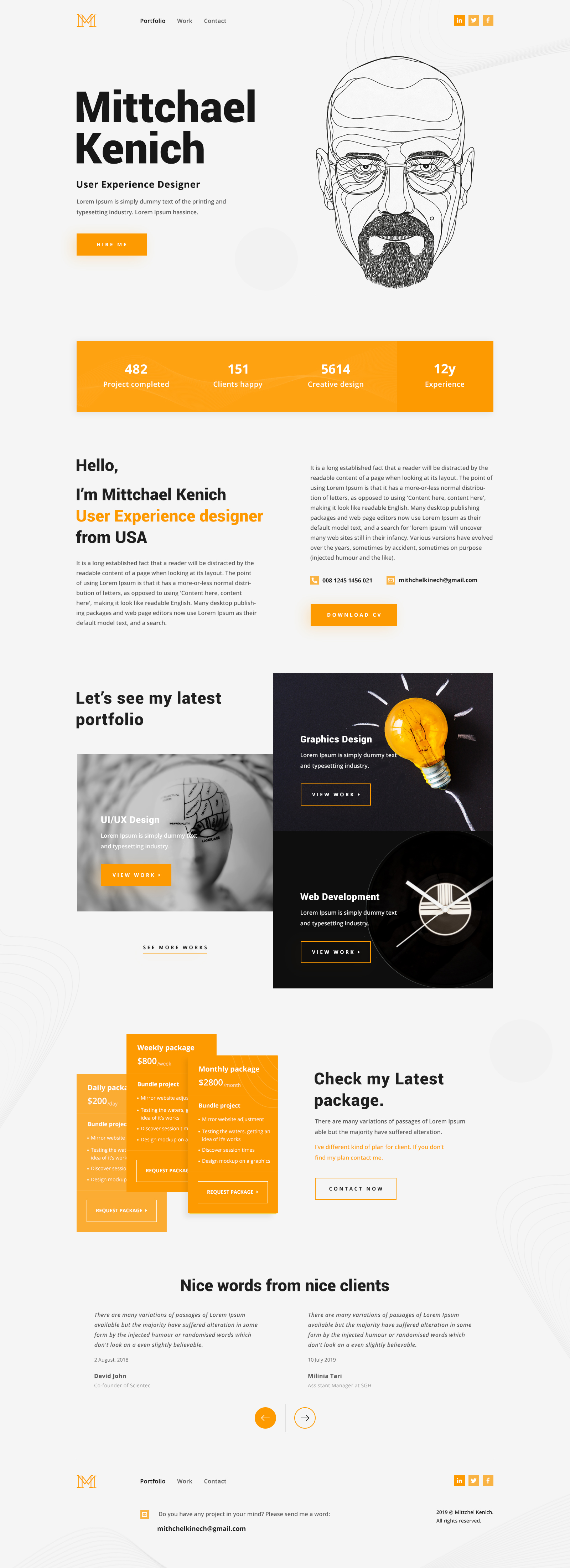 Personal Portfolio Landing Page By Sujun Baidyaa On Dribbble