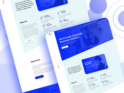 Business Service Landing Page best services blue business company branding company profile corporate homepage homepage design landing profile solution solution provide template typography uiux website
