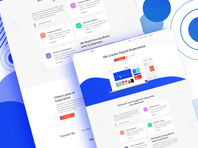 Digital Agency Landing Page 2019 2020 best website blue clean company profile design digital agency digital art digital design experience gradient homepage illustration landingpage services typography ui uiux website