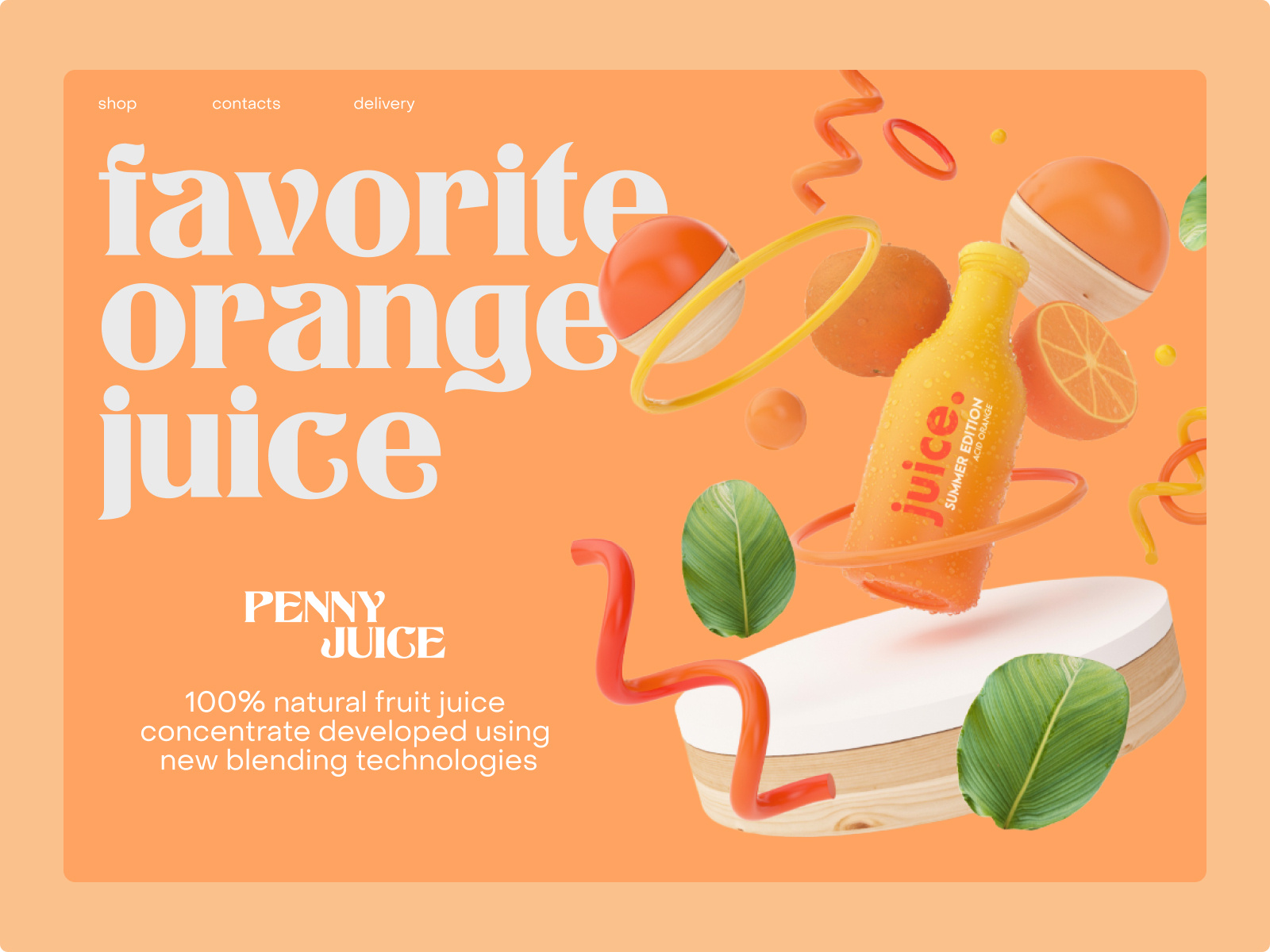 Страница для бренда натуральных соков by Анна on Dribbble