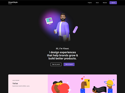 Portfolio Homepage illustraion portfolio product design webflow