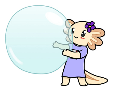 Axolittle & bubble art branding drawing illustration photoshop sticker