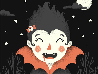 Halloween night child illustration cute halloween illustration vampire