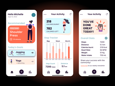 Fitness Mobile Application application design figma fitness ill mobile ui ux