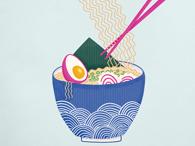 Rameeeeeen breakfast debut design digital painting food gradient illustration minimal ramen shading shot