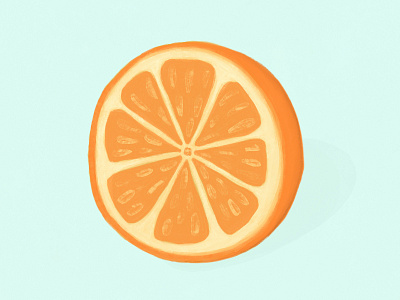 Orange debut design digital painting fruit gradient illustration minimal orange shot sketch app