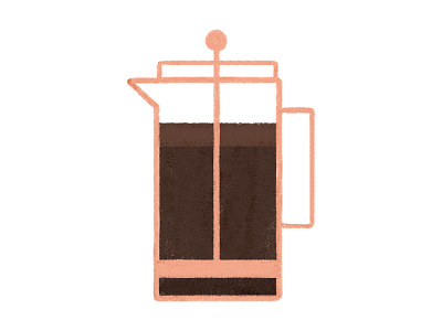 The Breakfast Series No 1 - French Press breakfast coffee coffee bean coffee cup coffeeshop debut design digital painting food french press illustration minimal shot