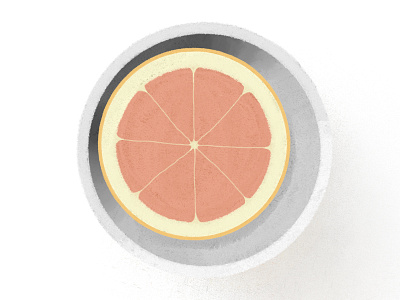 The Breakfast Series No 3 - Grapefruit breakfast debut design digital painting food fruit gradient grapefruit illustration minimal shading shot tropical