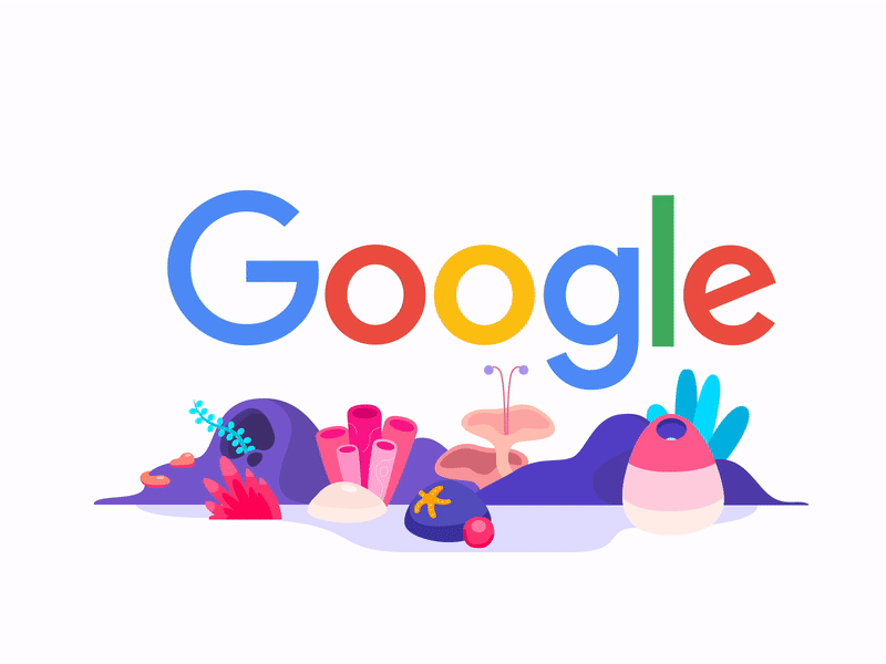 Google Doodle - World octopus day design illustration octopus animation