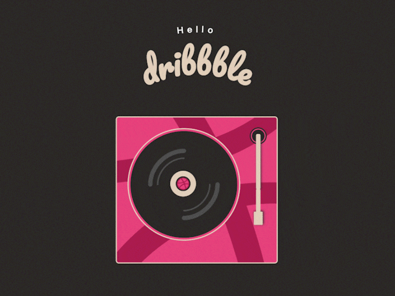 Hello Dribbble! debut dribbble first flat hello player recorder vinyl